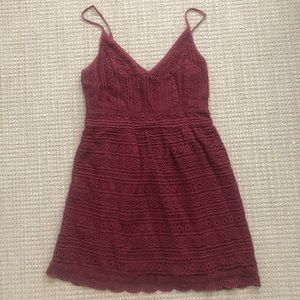 Abercrombie & Fitch maroon short lace dress